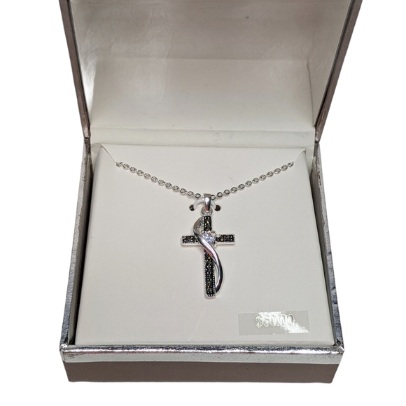 Kohls Marcasite Silver Plated Cross 